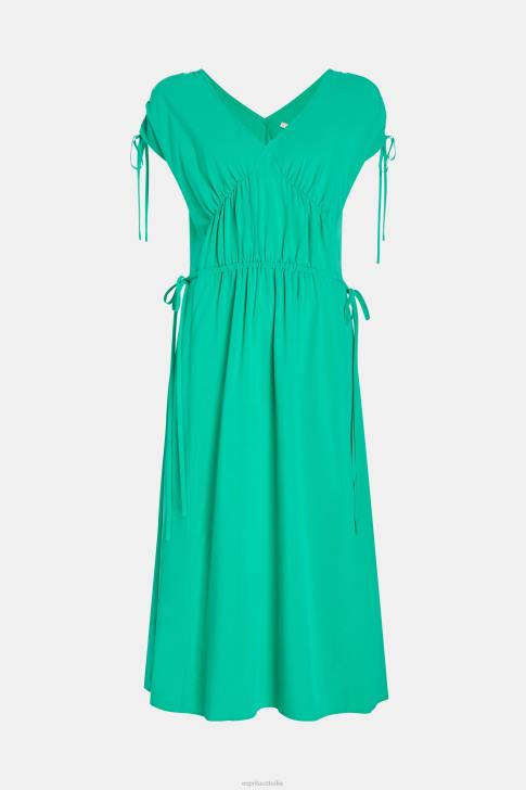 Dresses Green Women Esprit RAYON SILK RUCHED V NECK DRESS V48Z453