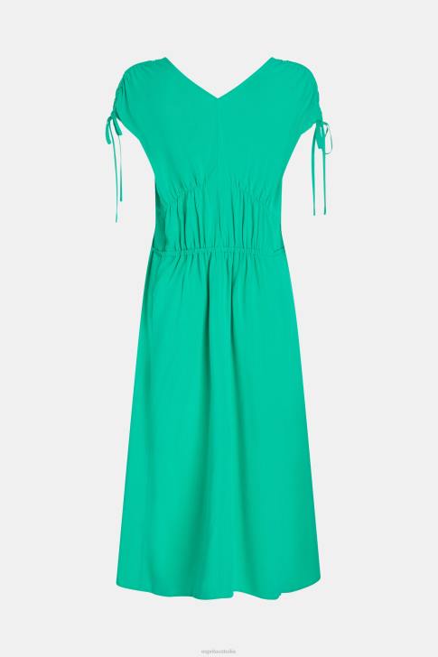 Dresses Green Women Esprit RAYON SILK RUCHED V NECK DRESS V48Z453