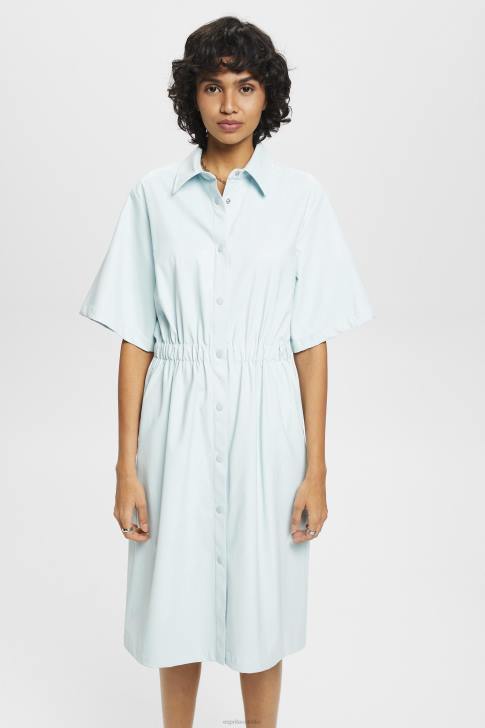 Dresses Light Aqua Green Women Esprit Faux leather shirt dress V48Z295