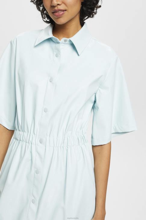Dresses Light Aqua Green Women Esprit Faux leather shirt dress V48Z295