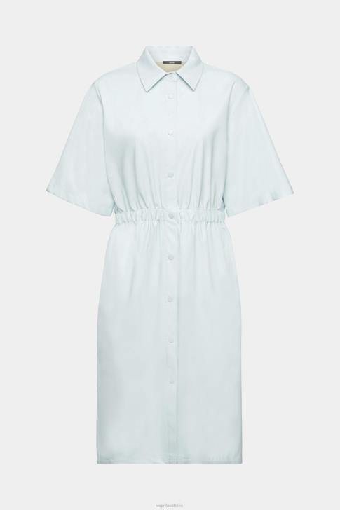 Dresses Light Aqua Green Women Esprit Faux leather shirt dress V48Z295
