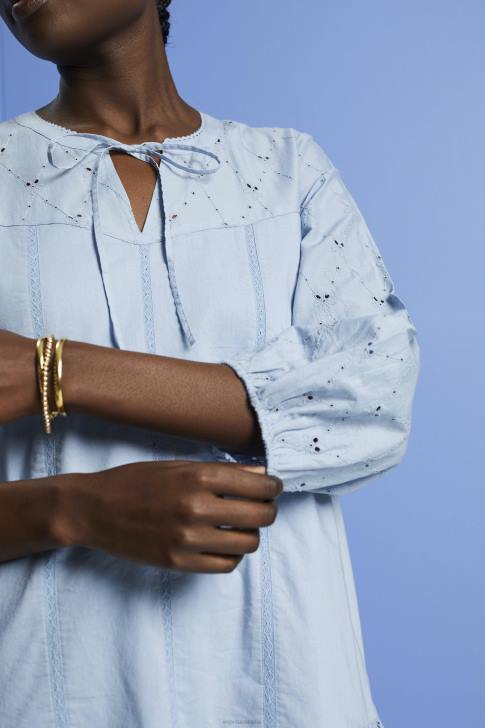 Dresses Light Blue Lavender Women Esprit Embroidered dress, 100% cotton V48Z187