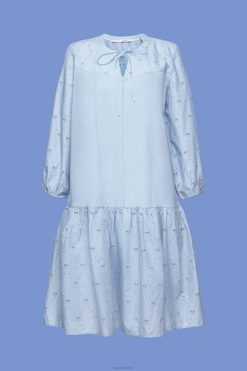 Dresses Light Blue Lavender Women Esprit Embroidered dress, 100% cotton V48Z187