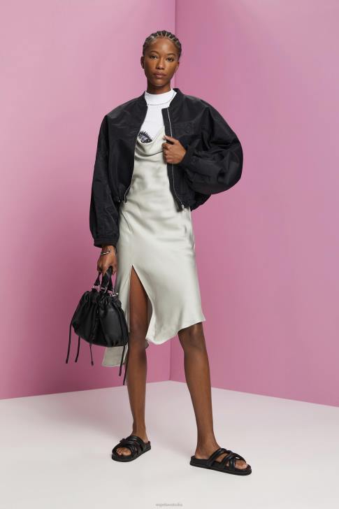 Dresses Light Grey Women Esprit Lace midi dress, LENZING ECOVERO V48Z216