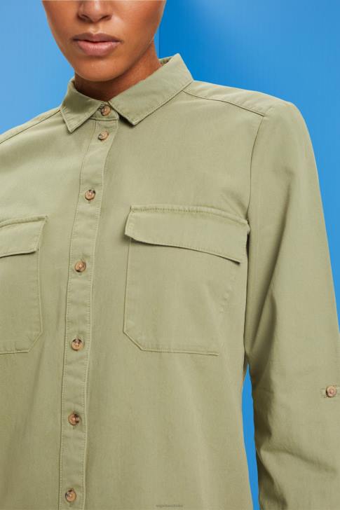 Dresses Light Khaki Women Esprit Cotton shirt dress V48Z45