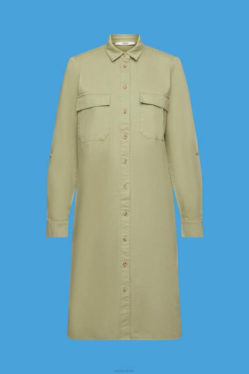 Dresses Light Khaki Women Esprit Cotton shirt dress V48Z45