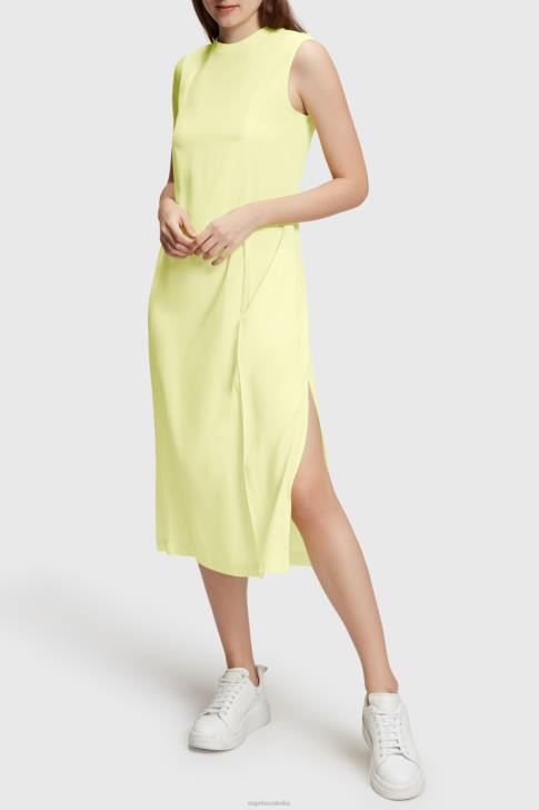 Dresses Lime Yellow Women Esprit RAYON SILK Tank Dress V48Z452