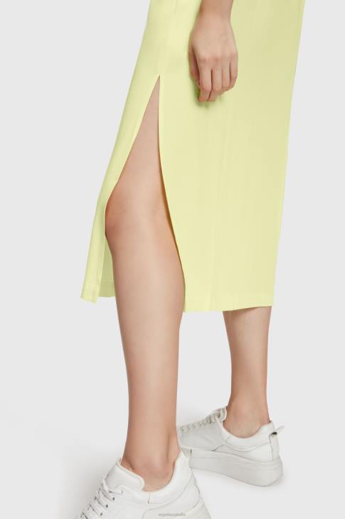 Dresses Lime Yellow Women Esprit RAYON SILK Tank Dress V48Z452