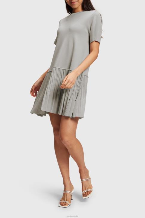 Dresses Medium Grey Women Esprit Pleated peplum dress V48Z487