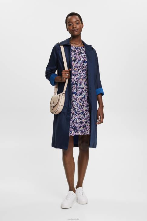 Dresses Navy Floral Women Esprit Recycled Chiffon dress with a gathered waist V48Z68 V48Z68 Esprit Australia Never Conventional Esprit clothing Australia A sense of joy