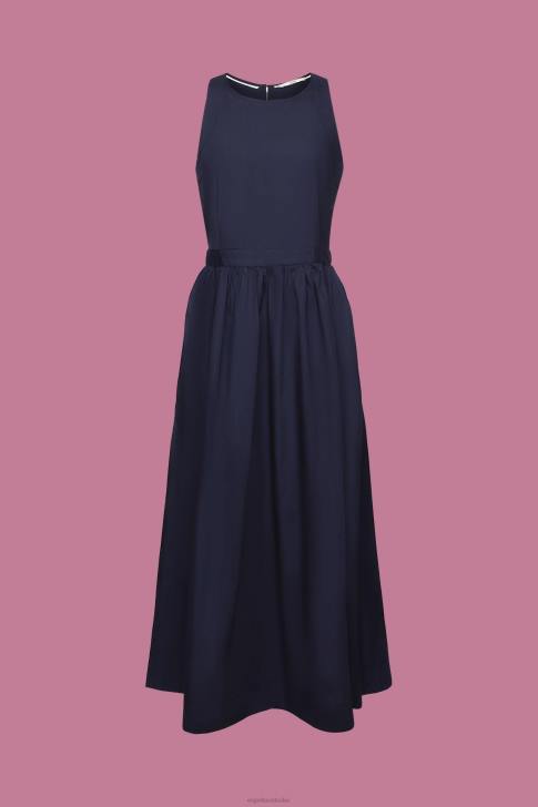 Dresses Navy Women Esprit Cotton Midi Dress V48Z185