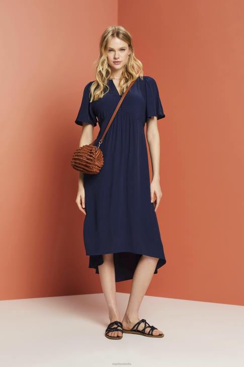 Dresses Navy Women Esprit Midi dress with a fixed tie belt V48Z231