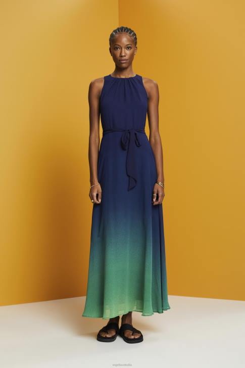 Dresses Navy Women Esprit Sleeveless maxi dress with all-over floral pattern V48Z258