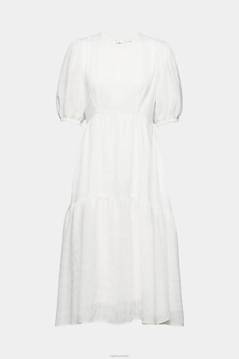 Dresses Off White Women Esprit Lightweight midi dress with balloon sleeves V48Z294