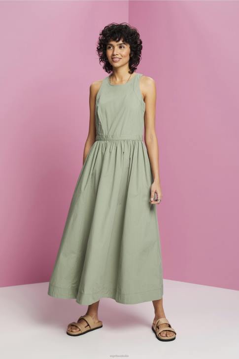 Dresses Pale Khaki Women Esprit Cotton Midi Dress V48Z184