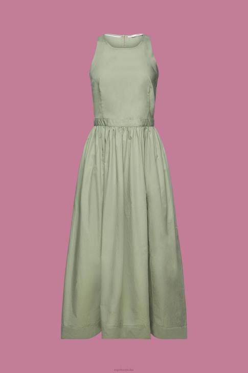 Dresses Pale Khaki Women Esprit Cotton Midi Dress V48Z184