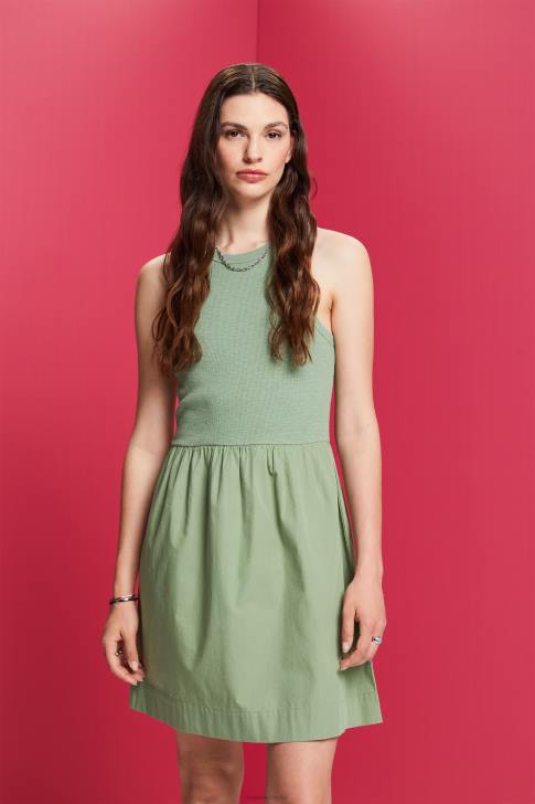 Dresses Pale Khaki Women Esprit Fabric mix mini dress V48Z70