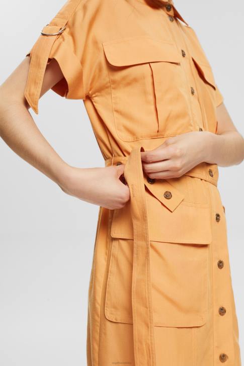 Dresses Peach Women Esprit Blended linen: shirt dress with a belt V48Z542