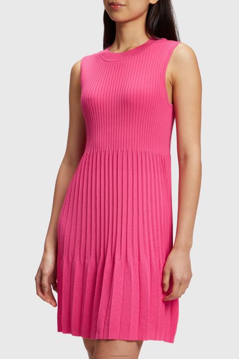 Dresses Pink Fuchsia Women Esprit Pleated fit and flare dress V48Z385