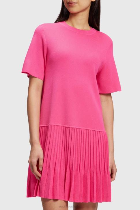 Dresses Pink Fuchsia Women Esprit Pleated peplum dress V48Z380