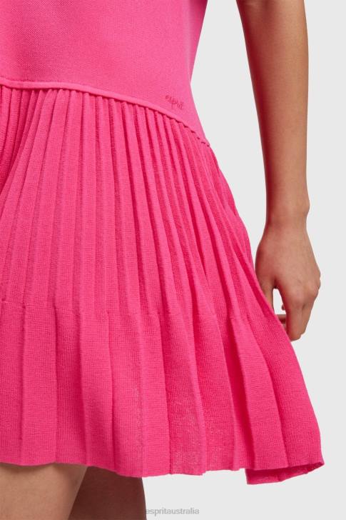 Dresses Pink Fuchsia Women Esprit Pleated peplum dress V48Z380