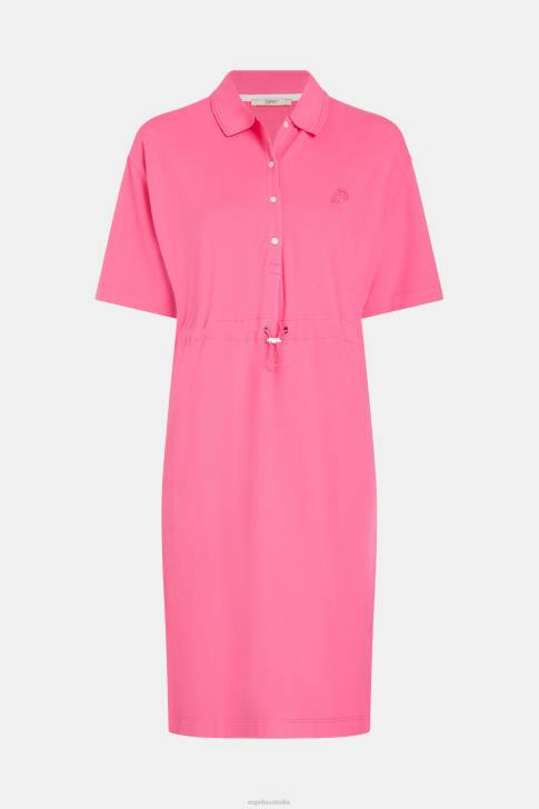 Dresses Pink Women Esprit Dolphin Tennis Club Pleated Polo Dress V48Z503
