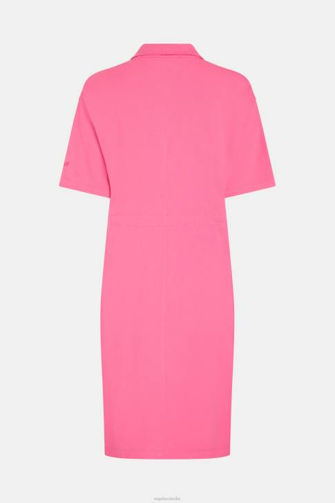 Dresses Pink Women Esprit Dolphin Tennis Club Pleated Polo Dress V48Z503