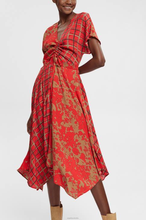 Dresses Red Women Esprit Mixed pattern dress, LENZING ECOVERO V48Z547