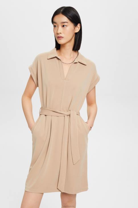 Dresses Taupe Women Esprit V-necked midi dress V48Z74