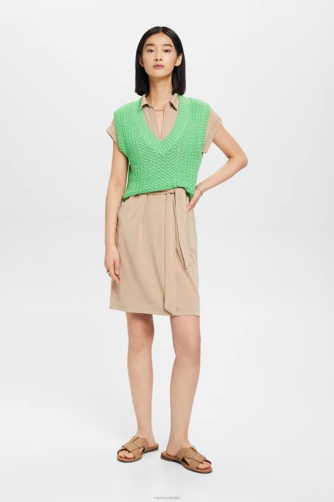 Dresses Taupe Women Esprit V-necked midi dress V48Z74
