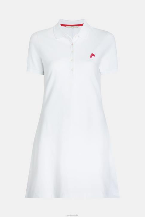Dresses White Women Esprit Dolphin Tennis Club Classic Polo Dress V48Z505