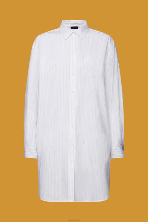 Dresses White Women Esprit Pinstriped shirt dress, 100% cotton V48Z277
