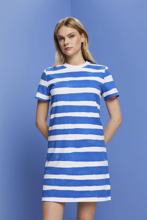 Dresses White Women Esprit Striped T-Shirt Dress V48Z182