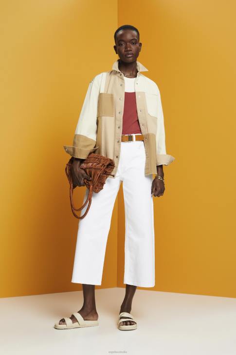 Jackets Beige Women Esprit Patchwork shacket V48Z293