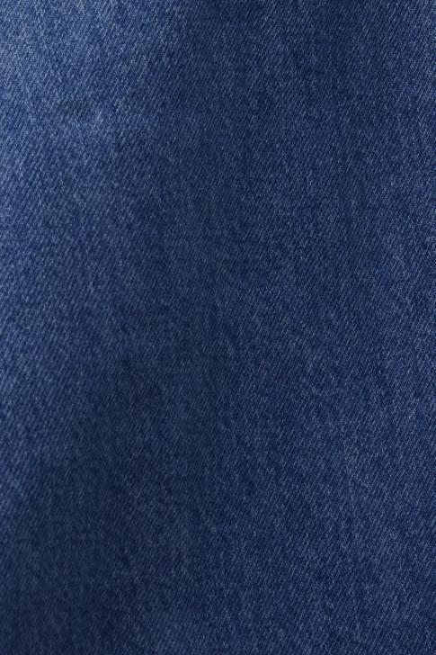 Jackets Blue Dark Wash Women Esprit Collarless denim jacket with drawstrings V48Z298