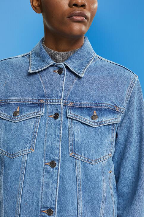 Jackets Blue Medium Wash Women Esprit Denim jacket V48Z553