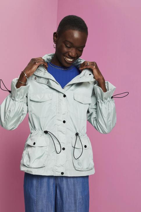 Jackets Light Aqua Green Women Esprit Recycled: rain jacket with a hood V48Z95