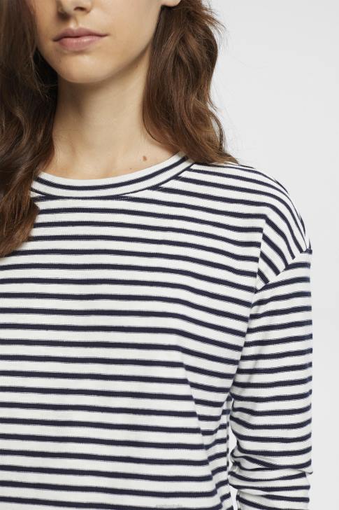 Long Sleeve Off White Women Esprit Striped long sleeve, 100% cotton V48Z251