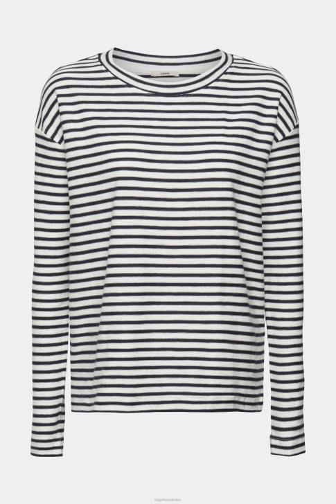 Long Sleeve Off White Women Esprit Striped long sleeve, 100% cotton V48Z251