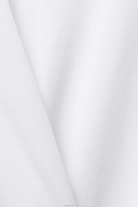 Long Sleeve White Women Esprit Boat neck long sleeve top V48Z369