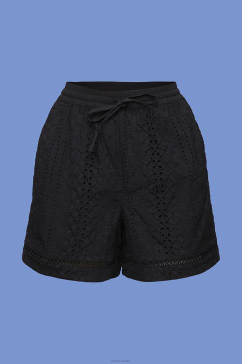 Shorts Black Women Esprit Embroidered shorts, LENZING ECOVERO V48Z210
