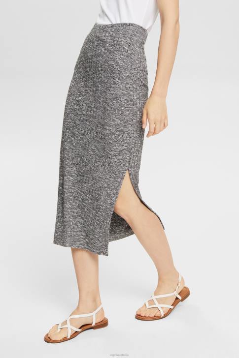 Skirts Anthracite Women Esprit Space dye rib-knit midi skirt V48Z534