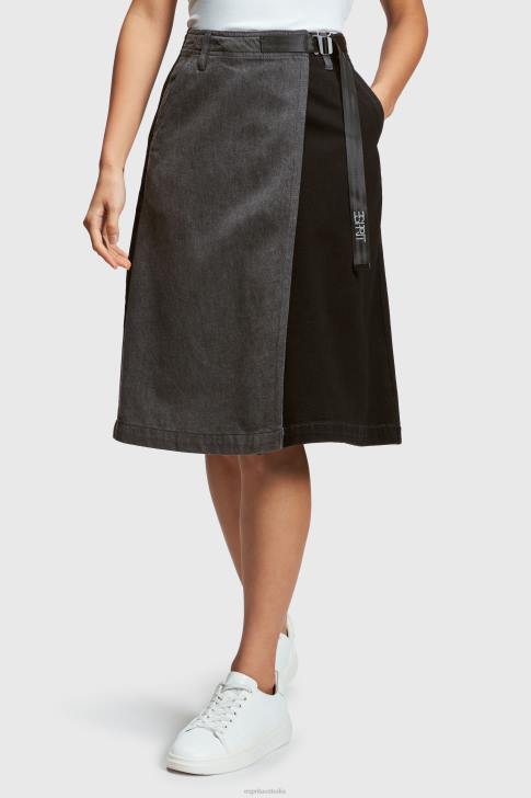 Skirts Black Women Esprit Buckle waist wrapped midi skirt V48Z363