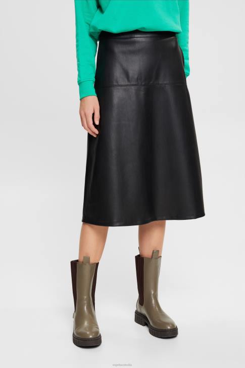Skirts Black Women Esprit CURVY Faux leather midi skirt V48Z405