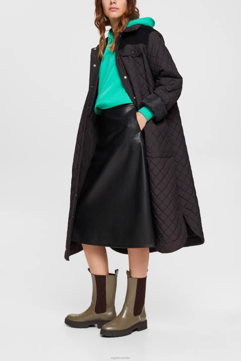 Skirts Black Women Esprit CURVY Faux leather midi skirt V48Z405