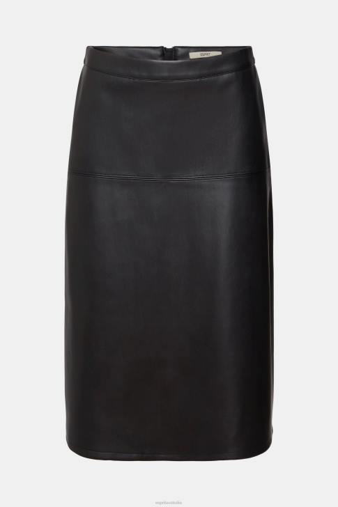 Skirts Black Women Esprit CURVY Faux leather midi skirt V48Z405