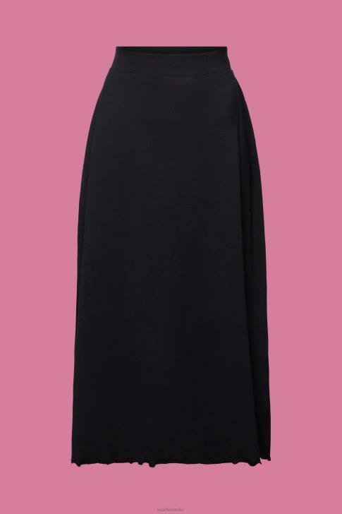 Skirts Black Women Esprit Jersey midi skirt, sustainable cotton V48Z43