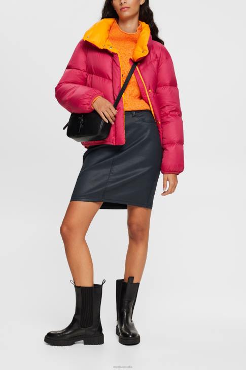 Skirts Black Women Esprit Leather effect midi skirt V48Z443