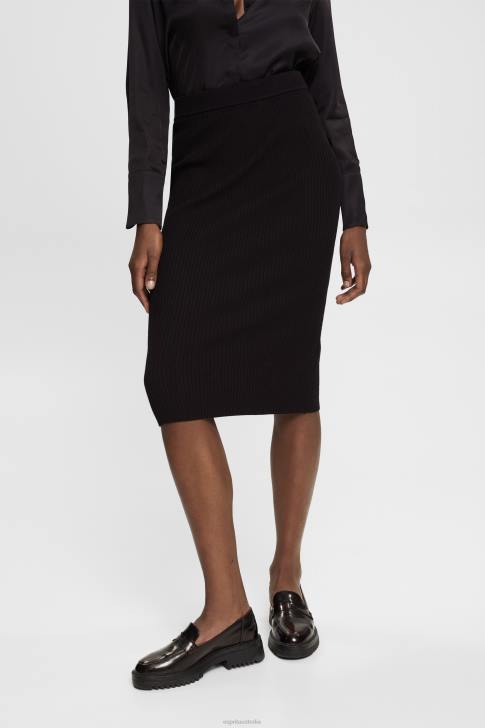 Skirts Black Women Esprit Rib knit pencil skirt V48Z428