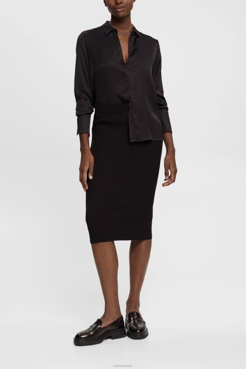 Skirts Black Women Esprit Rib knit pencil skirt V48Z428
